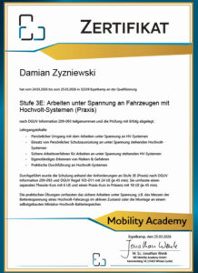 2026-03-25 Zertifikat - Mobility Academy - Stufe 3E (Praxis) - Zyzniewski - 25.03.2026